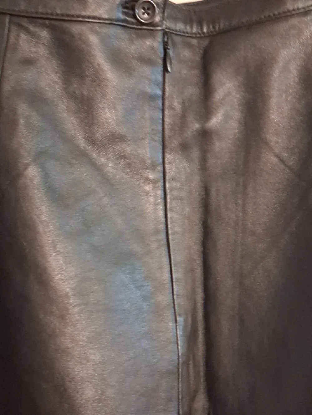 Black Leather A-Line Midi - Maxi Skirt Yvonne Marie Size 14